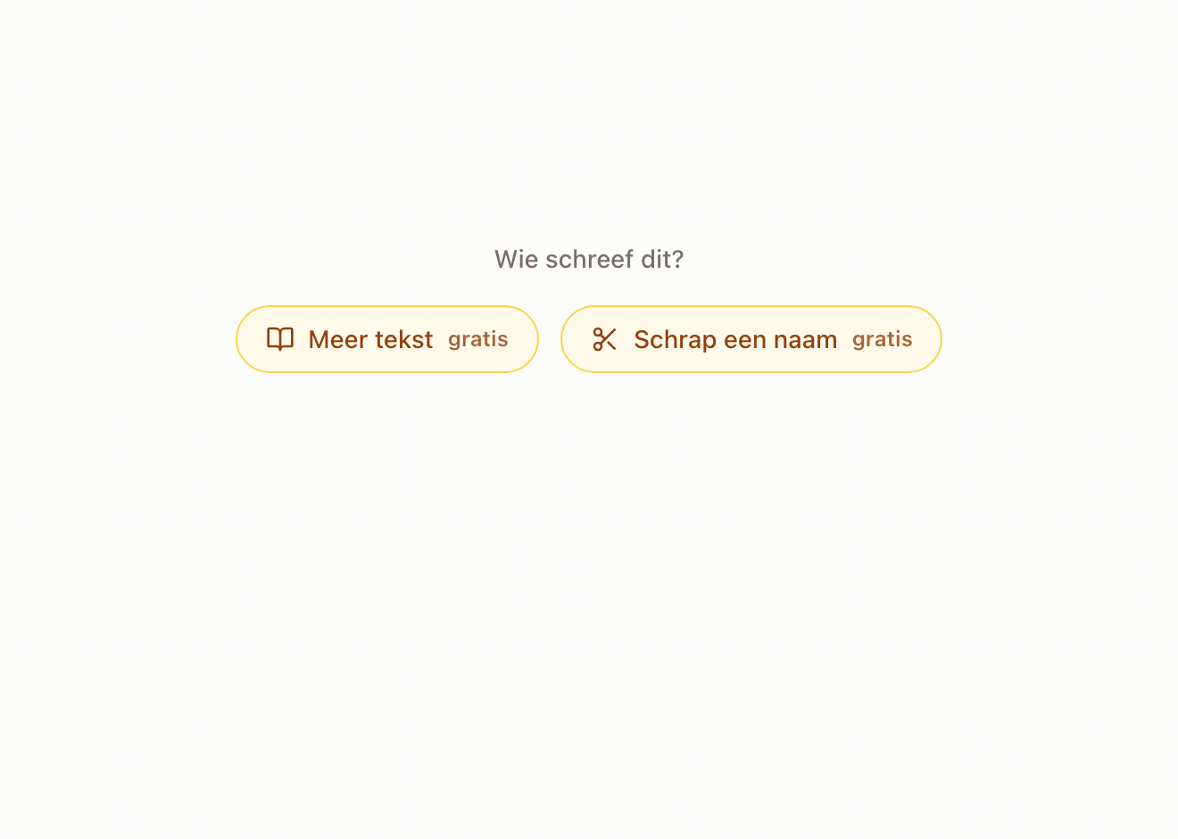 De twee hints in actie: eerst de extra tekst, dan een naam geschrapt